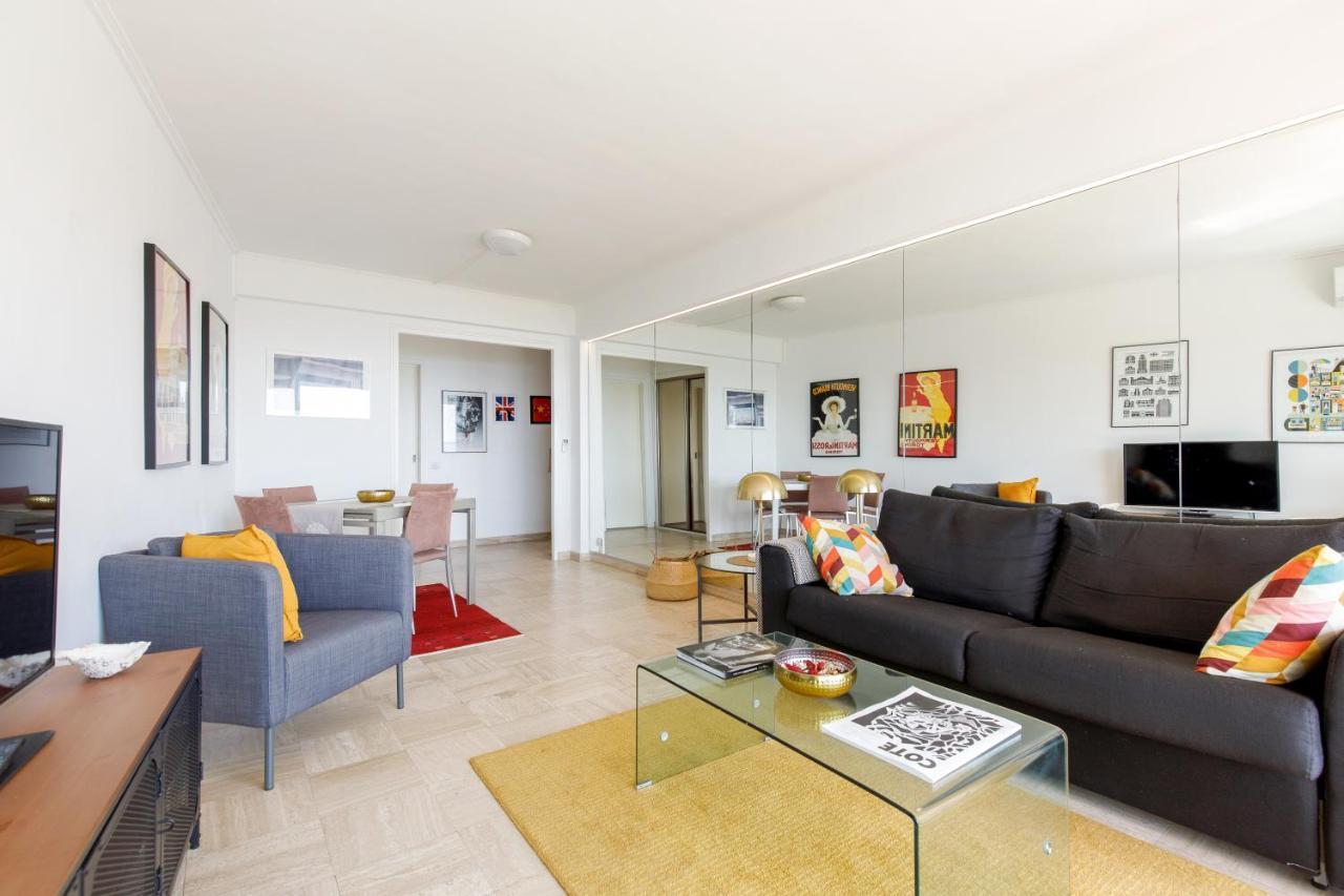 Vue Mer Exceptionnelle Sur Plage Du Midi En 1Re Ligne- 2 Chambres Cannes Exterior foto