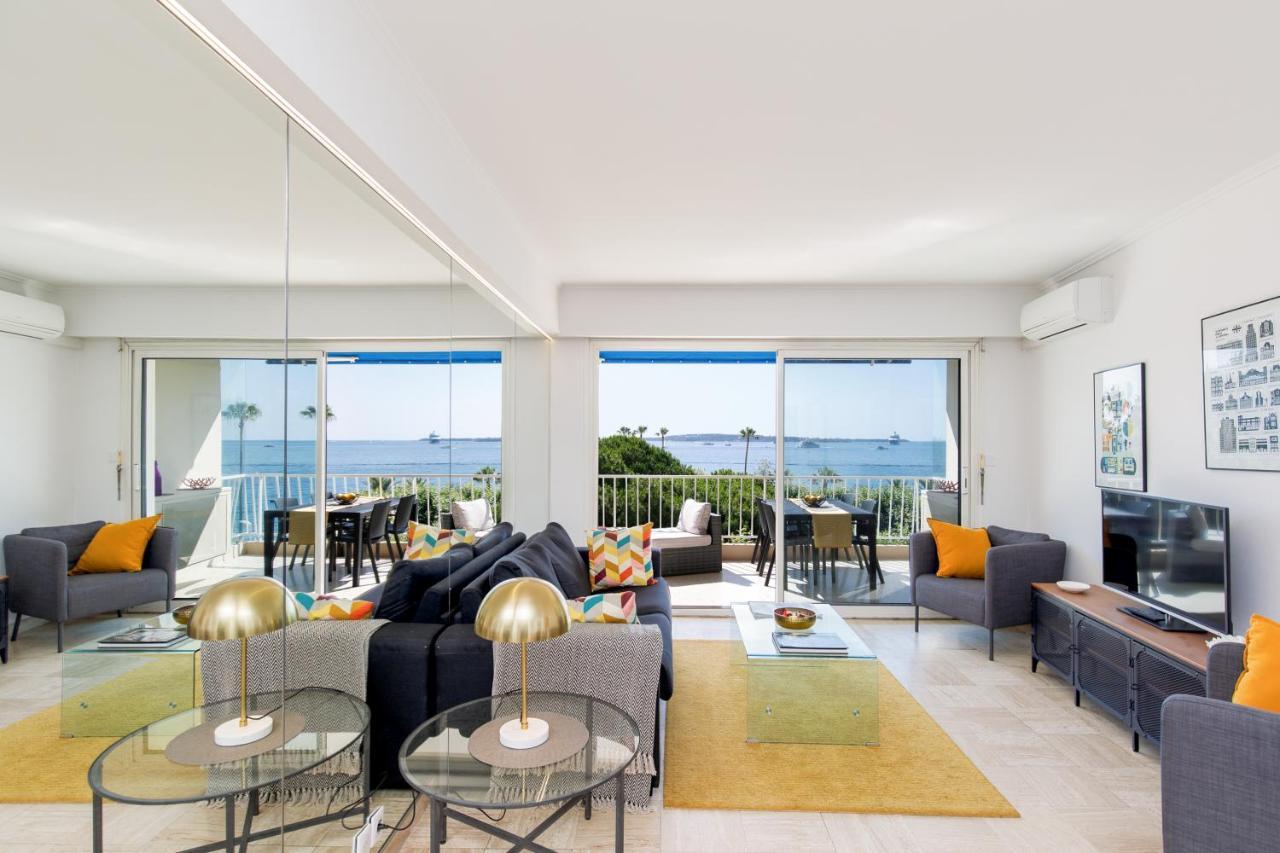 Vue Mer Exceptionnelle Sur Plage Du Midi En 1Re Ligne- 2 Chambres Cannes Exterior foto